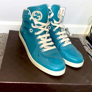 Gucci Men’s Aqua GG Imprime High Tops